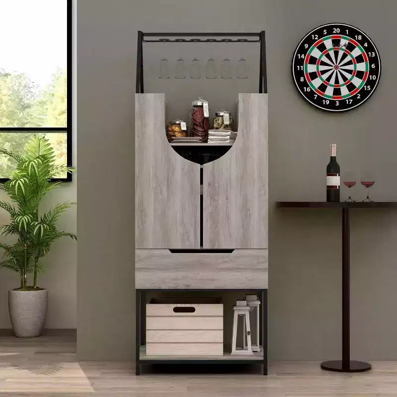 Multi Storage Wine Cabinet – Vintage Gray