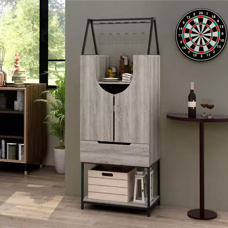 Multi Storage Wine Cabinet – Vintage Gray