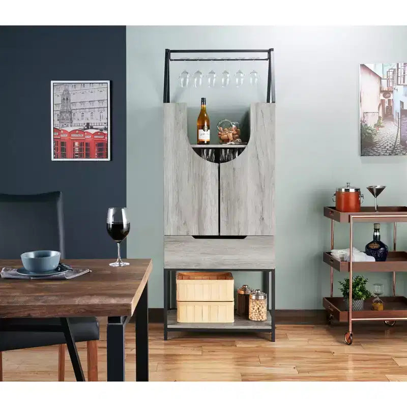 Mehrfach-Aufbewahrungs-Weinschrank – Vintage Grau