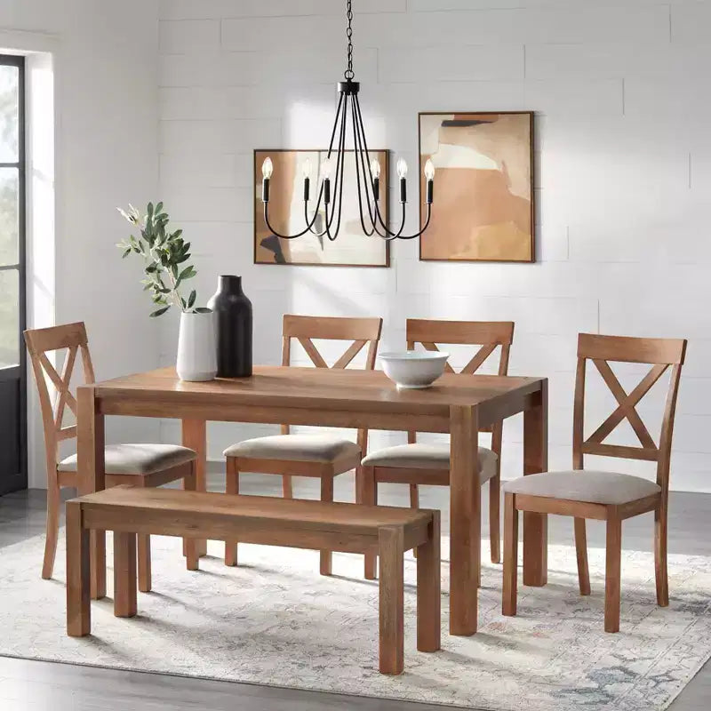 Modern Farmhouse Rectangular Dining Table – Driftwood Finish
