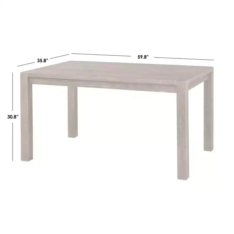 Modern Farmhouse Rectangular Dining Table – Driftwood Finish