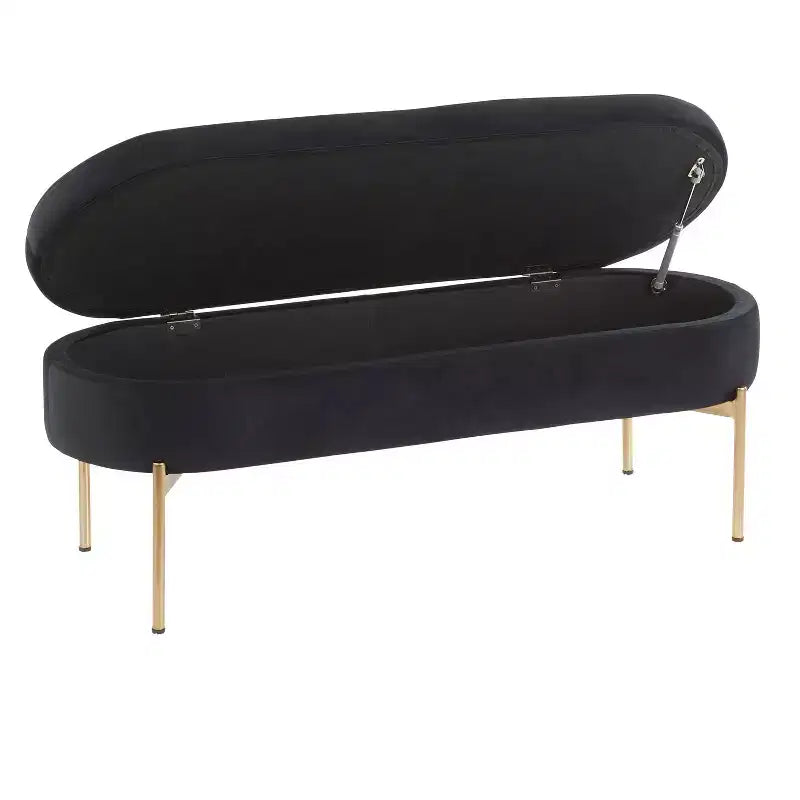 48" Contemporary Upholstered Storage Bench