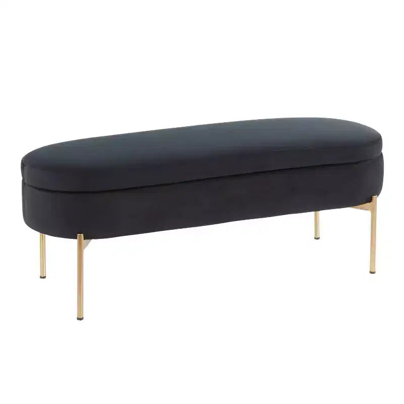 48" Contemporary Upholstered Storage Bench