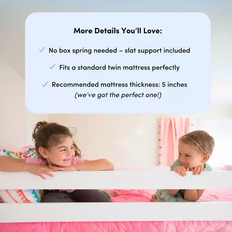 Solid Wood L-Shaped Bunk Bed – Twin over Full with Bookcase for Kids