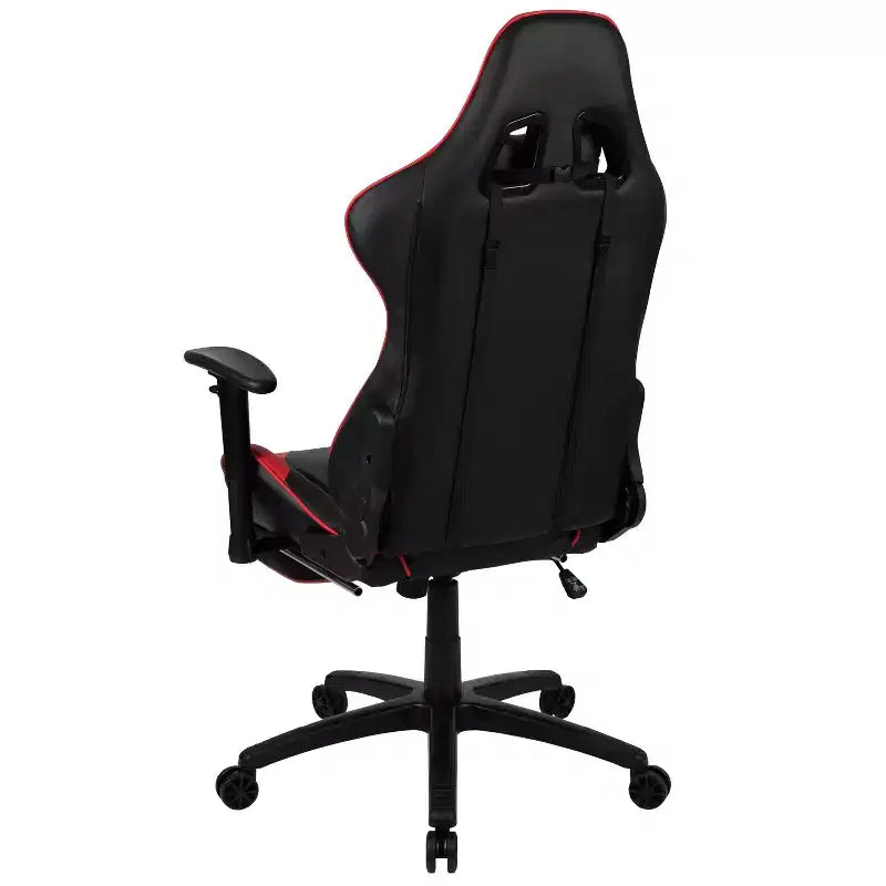 X30 Ergonomic Office Chair – Reclining Back & Slide-Out Footrest, Red LeatherSoft