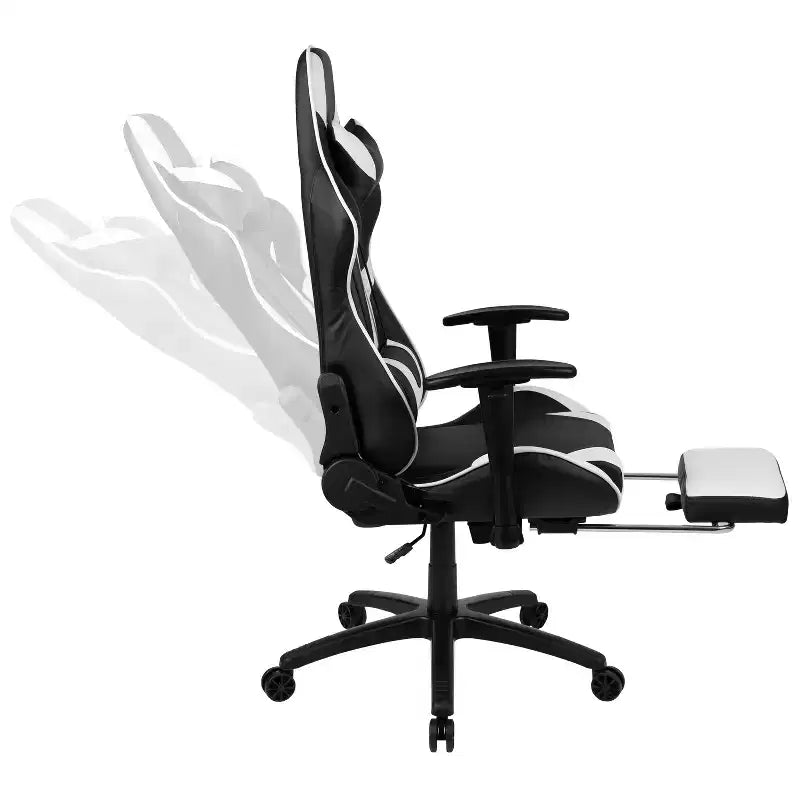 X30 Ergonomic Office Chair – Reclining Back & Slide-Out Footrest, Red LeatherSoft