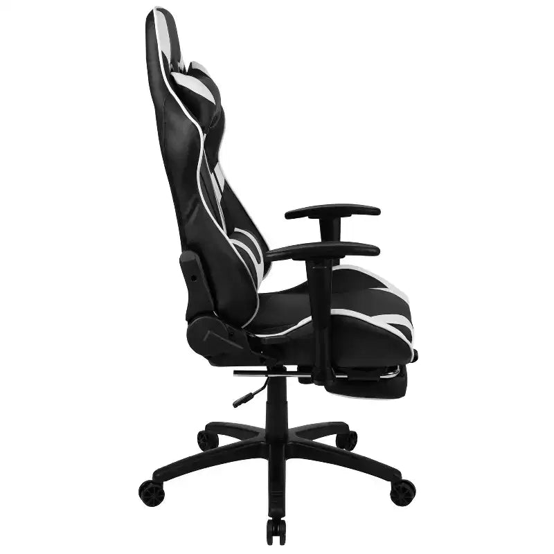 X30 Ergonomic Office Chair – Reclining Back & Slide-Out Footrest, Red LeatherSoft