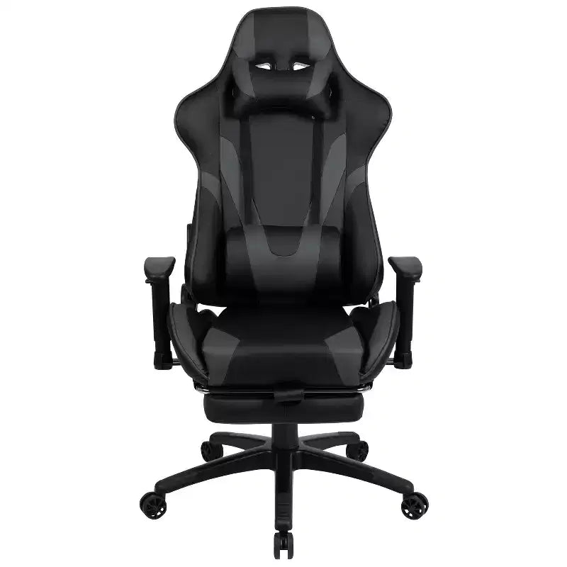 X30 Ergonomic Office Chair – Reclining Back & Slide-Out Footrest, Red LeatherSoft