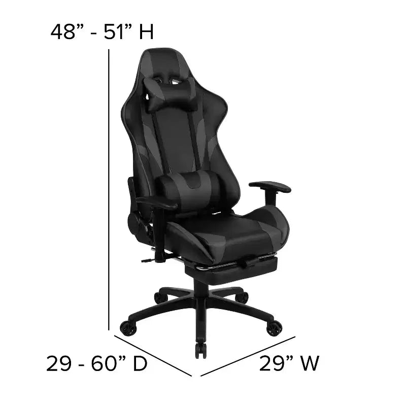 X30 Ergonomic Office Chair – Reclining Back & Slide-Out Footrest, Red LeatherSoft
