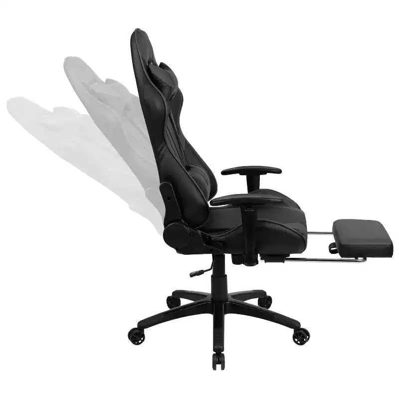 X30 Ergonomic Office Chair – Reclining Back & Slide-Out Footrest, Red LeatherSoft