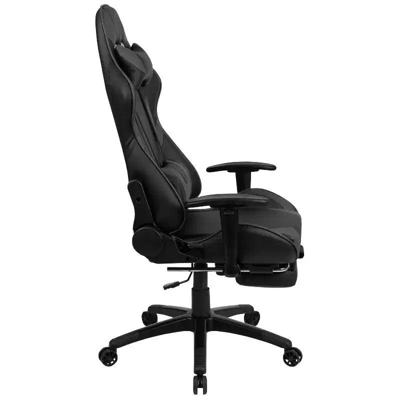 X30 Ergonomic Office Chair – Reclining Back & Slide-Out Footrest, Red LeatherSoft