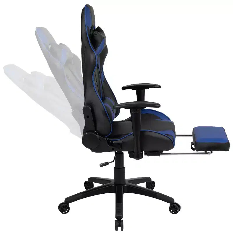X30 Ergonomic Office Chair – Reclining Back & Slide-Out Footrest, Red LeatherSoft