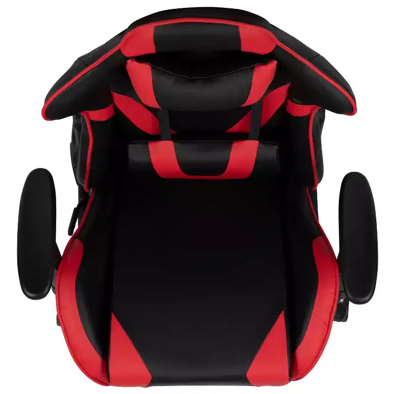X30 Ergonomic Office Chair – Reclining Back & Slide-Out Footrest, Red LeatherSoft