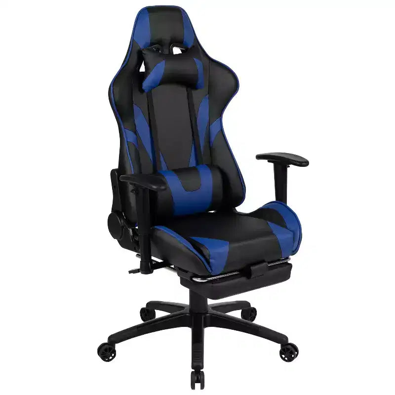 X30 Ergonomic Office Chair – Reclining Back & Slide-Out Footrest, Red LeatherSoft