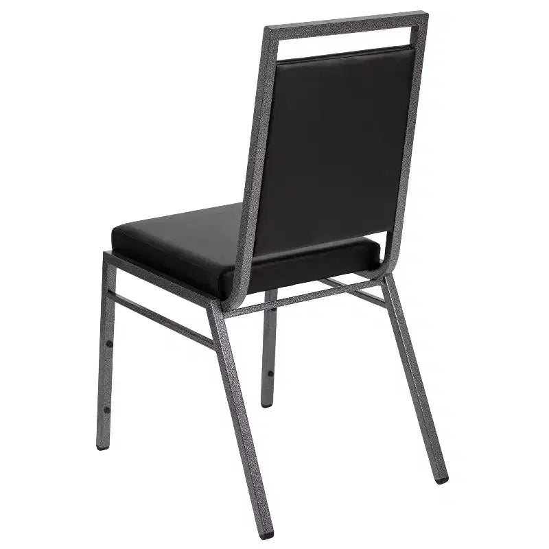 Square Back Stacking Banquet Chair with Silvervein Frame