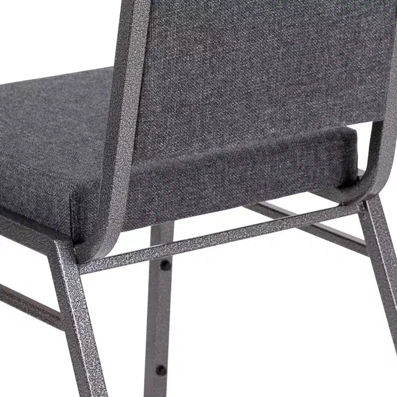 Square Back Stacking Banquet Chair with Silvervein Frame