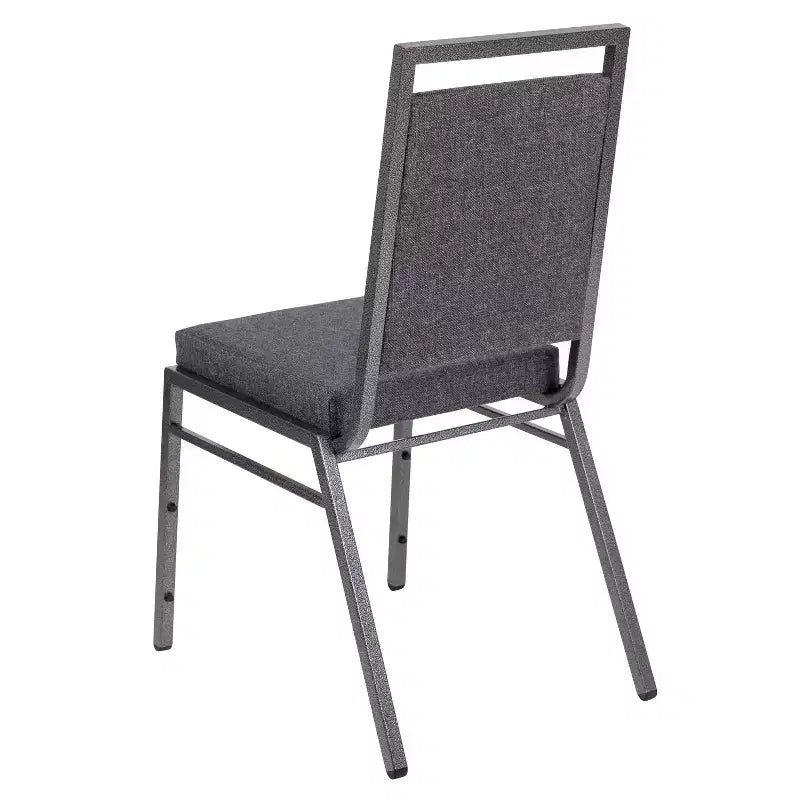 Square Back Stacking Banquet Chair with Silvervein Frame