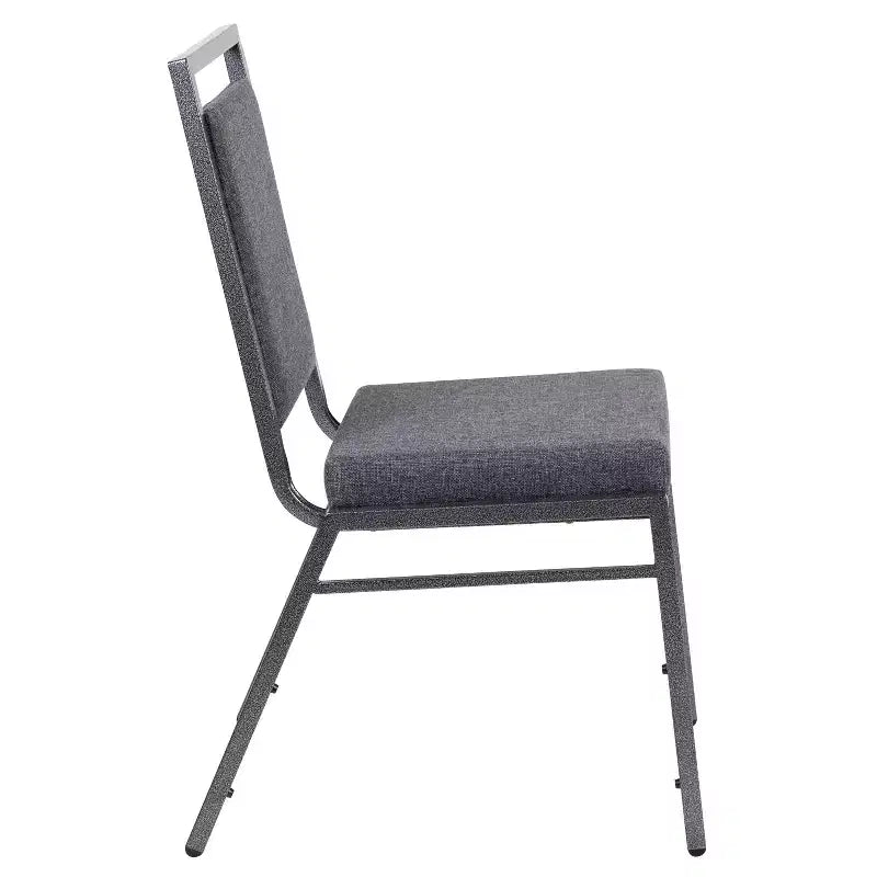 Square Back Stacking Banquet Chair with Silvervein Frame