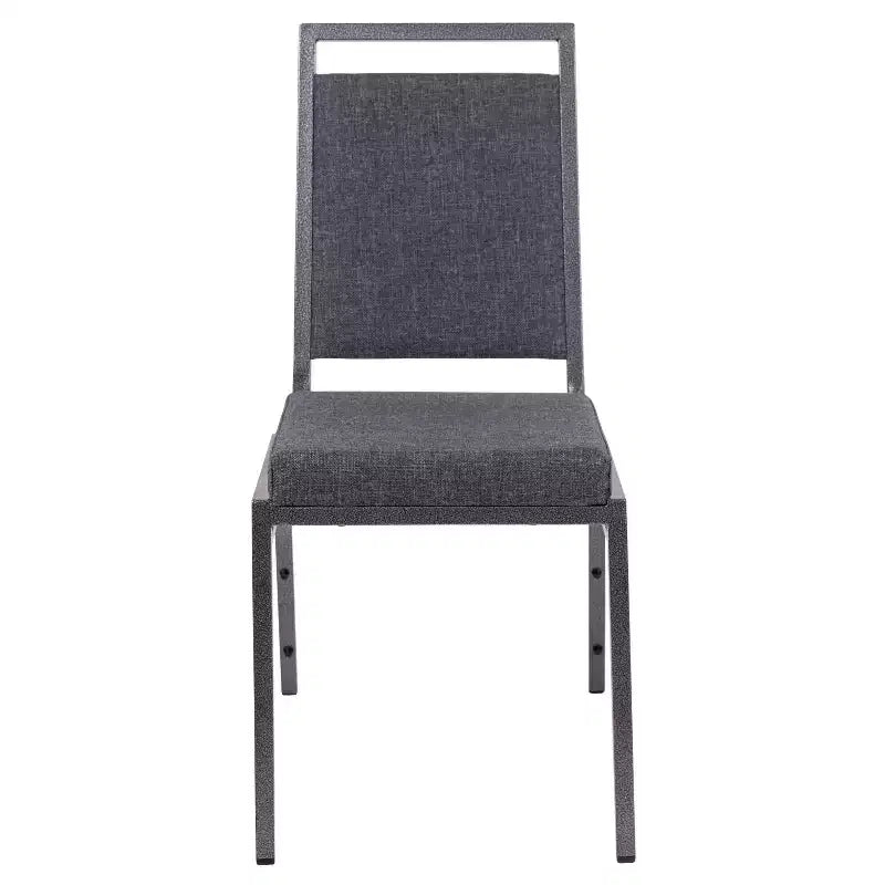 Square Back Stacking Banquet Chair with Silvervein Frame
