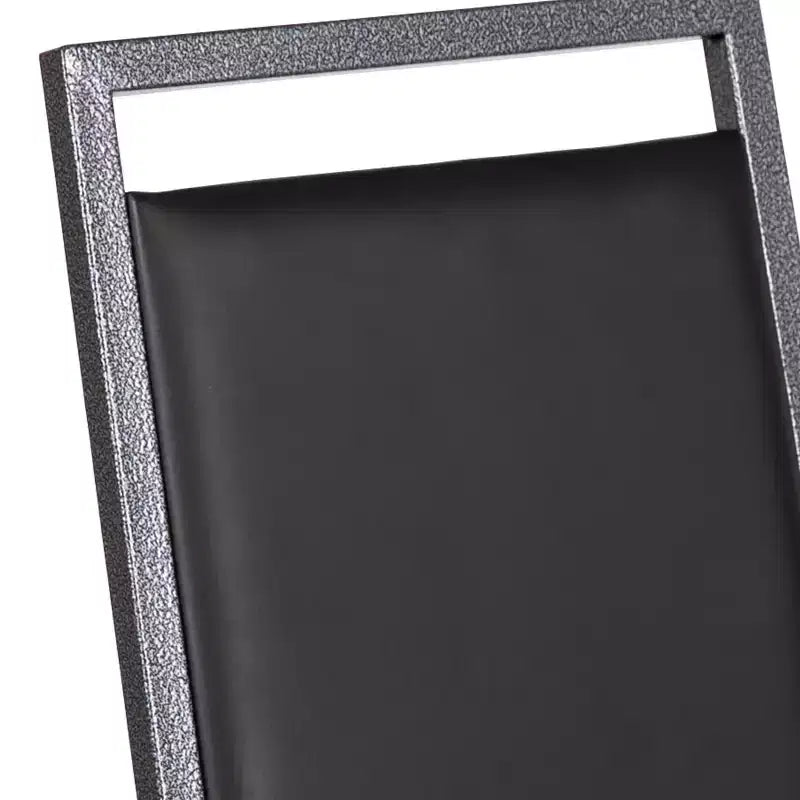 Square Back Stacking Banquet Chair with Silvervein Frame
