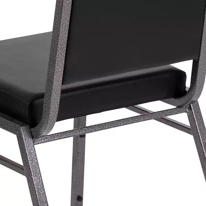 Square Back Stacking Banquet Chair with Silvervein Frame