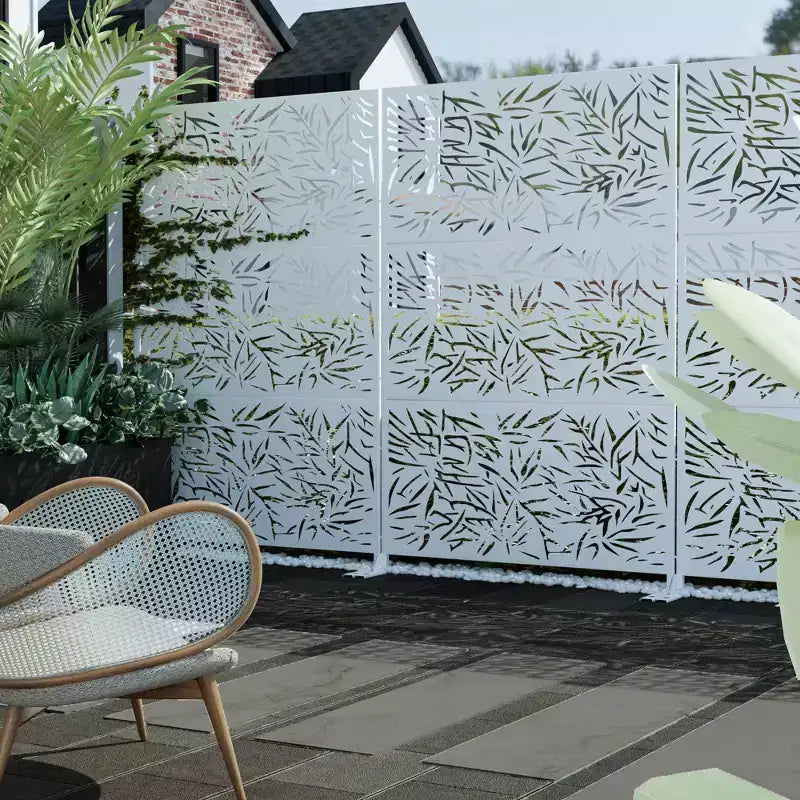 Metal Outdoor Privacy Screen – Freestanding Patio Decorative Panel