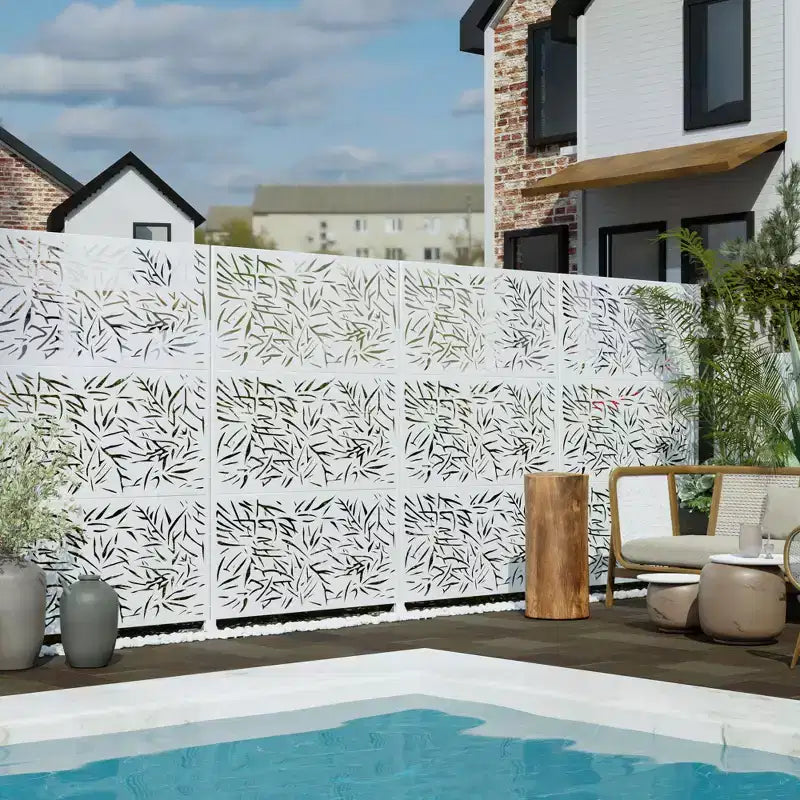 Metal Outdoor Privacy Screen – Freestanding Patio Decorative Panel