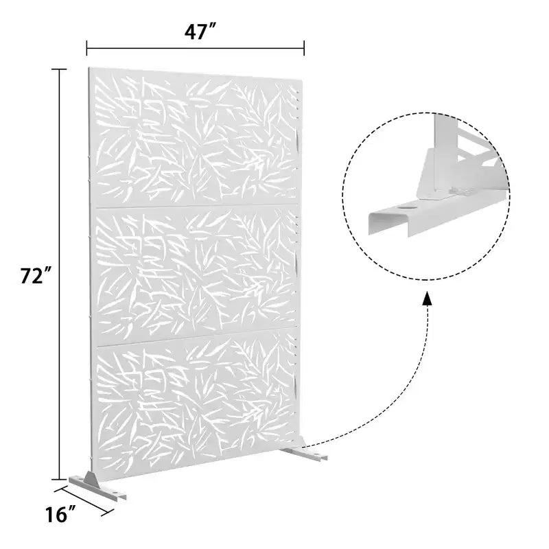Metal Outdoor Privacy Screen – Freestanding Patio Decorative Panel