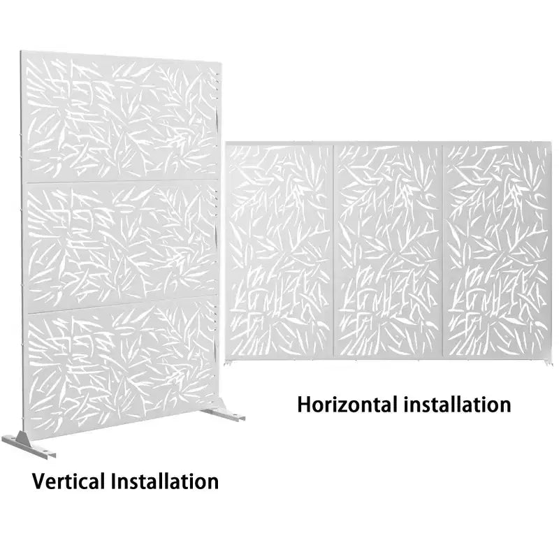 Metal Outdoor Privacy Screen – Freestanding Patio Decorative Panel