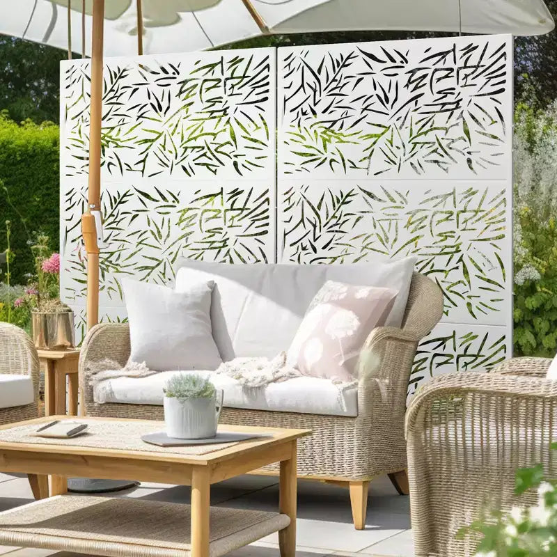 Metal Outdoor Privacy Screen – Freestanding Patio Decorative Panel