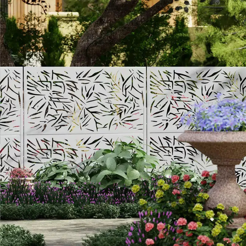 Metal Outdoor Privacy Screen – Freestanding Patio Decorative Panel