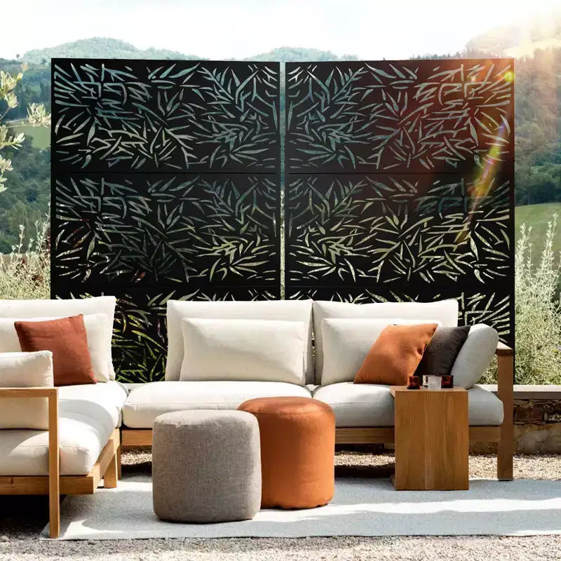 Metal Outdoor Privacy Screen – Freestanding Patio Decorative Panel