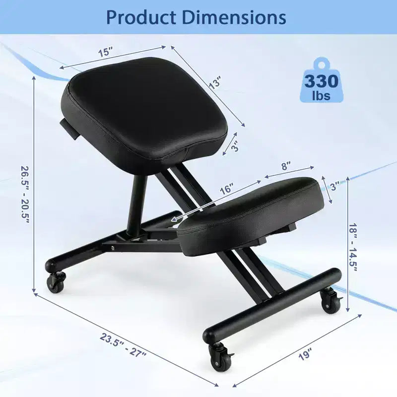 Ergonomic Kneeling Chair – Adjustable Angle Seat with Lockable Universal Wheels