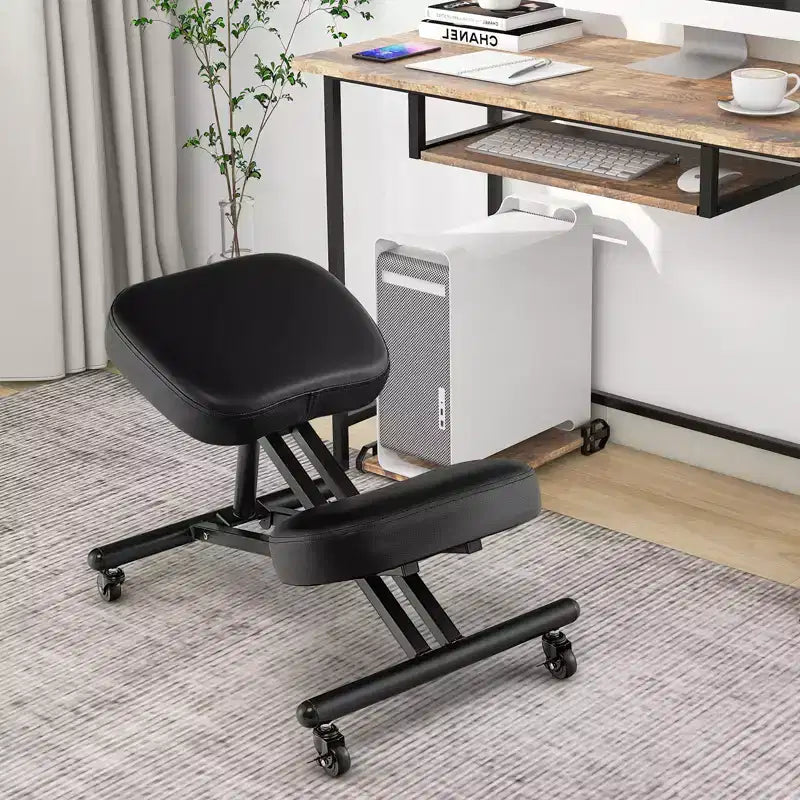 Ergonomic Kneeling Chair – Adjustable Angle Seat with Lockable Universal Wheels