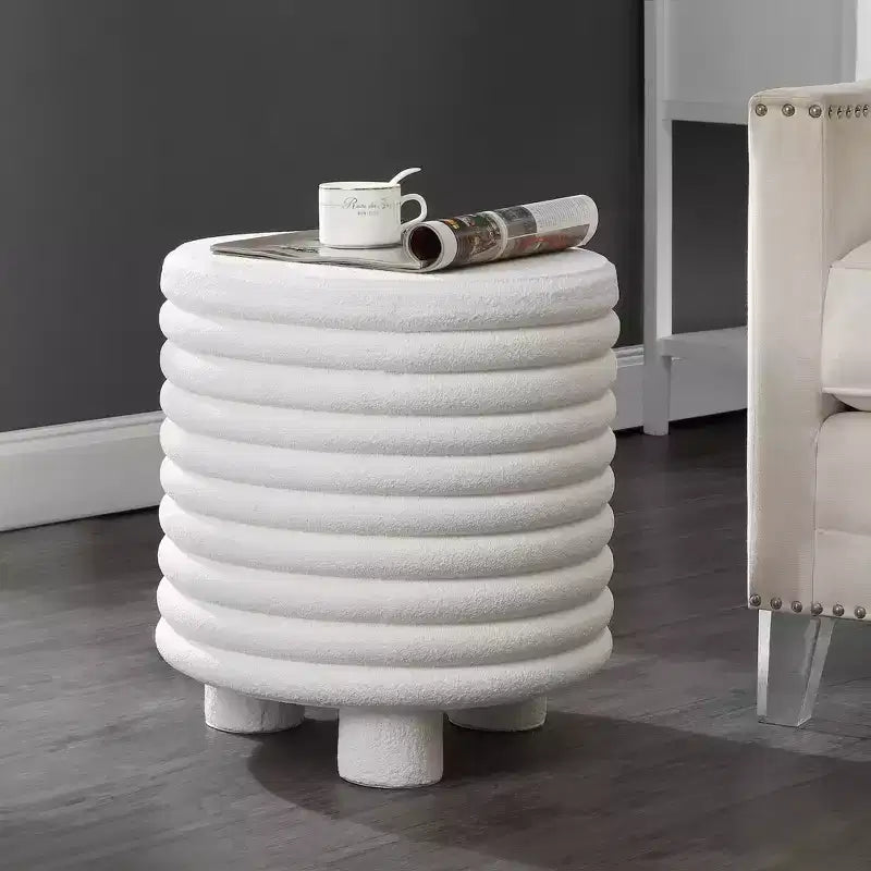 18" Minimalist Modern 3-Legged Drum Indoor/Outdoor Accent Table