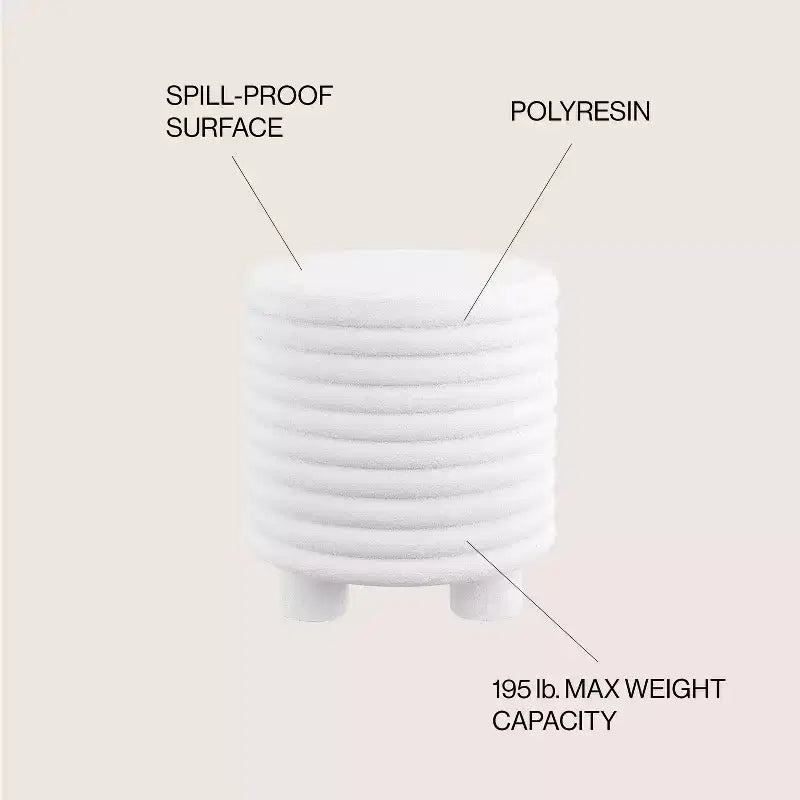 18" Minimalist Modern 3-Legged Drum Indoor/Outdoor Accent Table