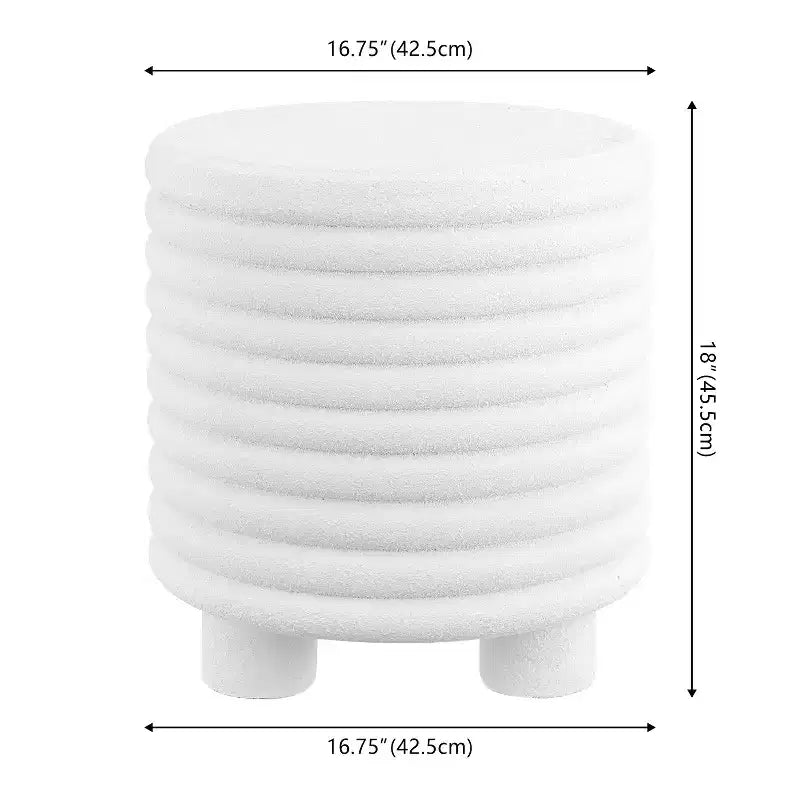 18" Minimalist Modern 3-Legged Drum Indoor/Outdoor Accent Table