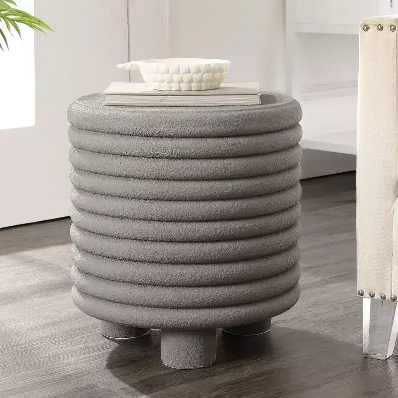 18" Minimalist Modern 3-Legged Drum Indoor/Outdoor Accent Table